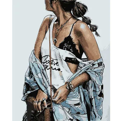 Картина за номерами Стильна дівчина 2 40х50 см VA-0738 Картина за номерами Стильна дівчина 2 40х50 см VA-0738