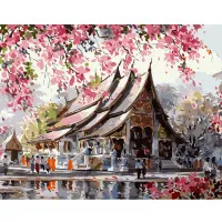 Картина за номерами Японська сакура 40х50 см VA-0872