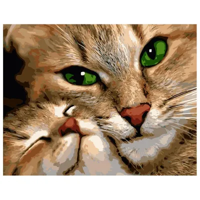 Картина за номерами Кішка з кошеням 40х50 см VA-0915
