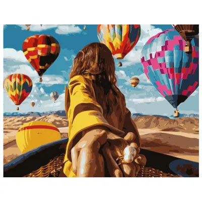Картина по номерам Девушка с воздушными шариками 40х50 см VA-1283