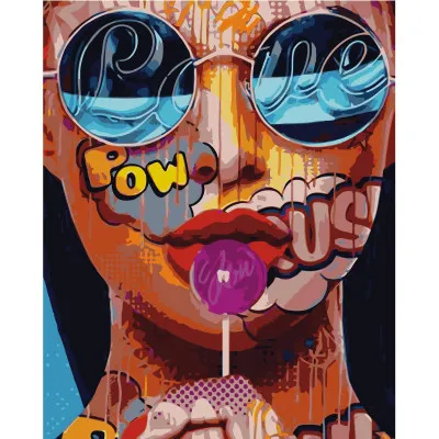 Картина за номерами Поп-арт дівчина 40х50 см VA-1347 Картина за номерами Поп-арт дівчина 40х50 см VA-1347