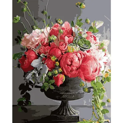 Картина за номерами Яскравий букет в масивному вазоні 40х50 см VA-1368