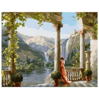 Картина по номерам Девушка возле колонны 40х50 см VA-1514