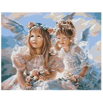 Картина за номерами Дві дівчинки-ангела 40х50 см VA-1664