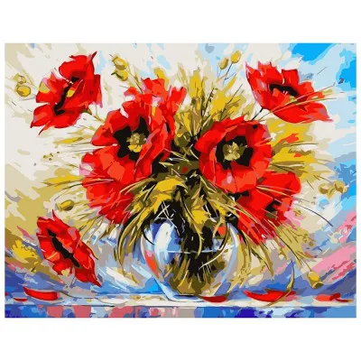 Картина по номерам Маковый натюрморт 40х50 см VA-1732 Картина по номерам Маковый натюрморт 40х50 см VA-1732
