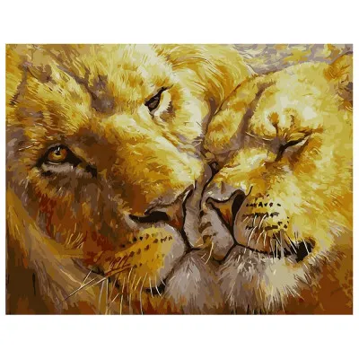 Картина за номерами Закохані леви 40х50 см VA-1766