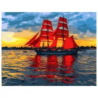 Картина по номерам Багровые паруса 40х50 см VA-1819