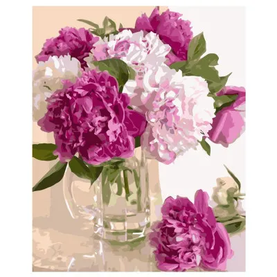 Картина по номерам Нежные пионы 40х50 см VA-1946 Картина по номерам Нежные пионы 40х50 см VA-1946