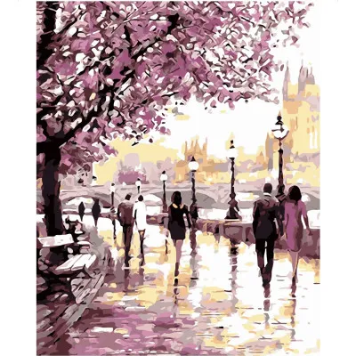 Картина за номерами Набережна у фіолетових тонах 40х50 см VA-2110 Картина за номерами Набережна у фіолетових тонах 40х50 см VA-2110