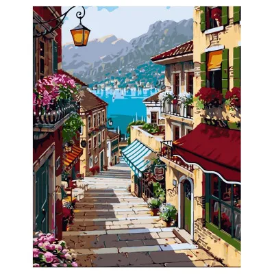 Картина за номерами Гірське місто 40х50 см VA-2163 Картина за номерами Гірське місто 40х50 см VA-2163