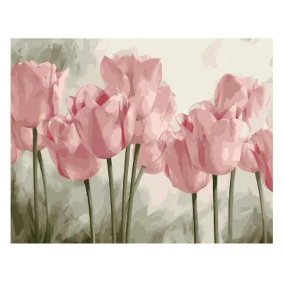 Картина за номерами Ніжні рожеві тюльпани 40х50 см VA-2175