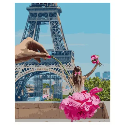 Картина по номерам Девушка в Париже 40х50 см VA-2250