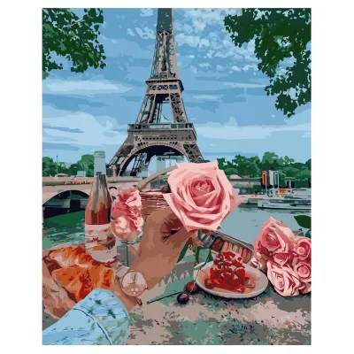 Картина за номерами Романтика у Парижі 40х50 см VA-2263