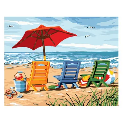Картина за номерами Барвисті шезлонги 40х50 см VA-2295