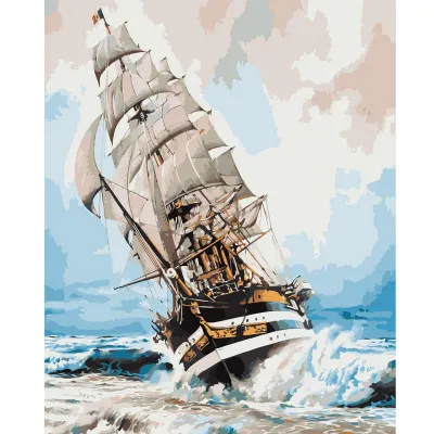 Картина по номерам Корабль на волнах 40х50 см VA-2506