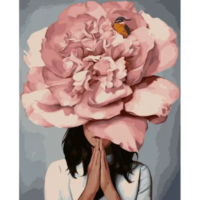 Картина по номерам Цветочная медитация Strateg с лаком размером 40х50 см (VA-2590)