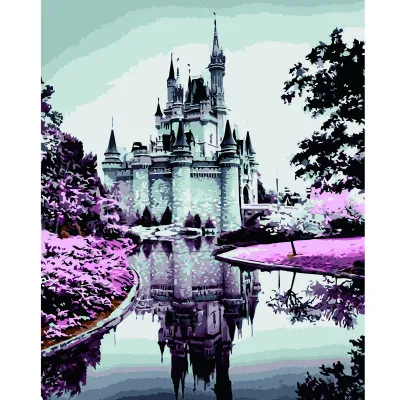 Замок біля води 40х50 см VA-2618