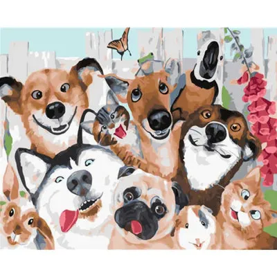 Картина за номерами Чотириногі друзі 40х50 см VA-2743