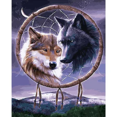 Картина за номерами Вовки та ловець снів 40х50 см VA-2775