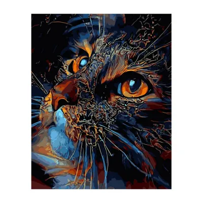 Картина за номерами Кіт із яскравими очима 40х50 см VA-2842