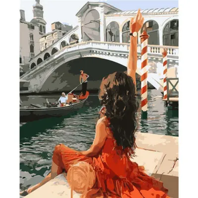 Картина за номерами Дівчина у Венеції 40х50 см VA-2958