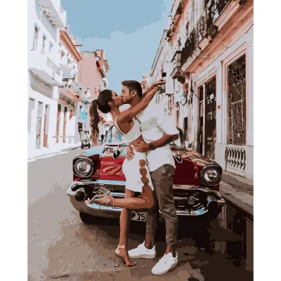 Картина за номерами Поцілунок при зустрічі 40х50 см VA-3108