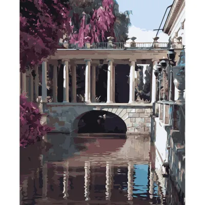 Картина за номерами Місток через воду 40х50 см VA-3221 Картина за номерами Місток через воду 40х50 см VA-3221