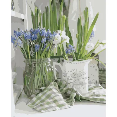 Картина за номерами Квіти на кухні 40х50 см VA-3228 Картина за номерами Квіти на кухні 40х50 см VA-3228