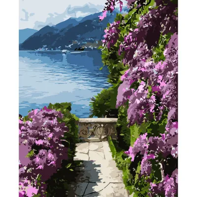 Картина за номерами Лазурний берег у горах 40х50 см VA-3235