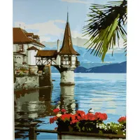 Картина по номерам "Над водой" с лаком размером 40х50 см