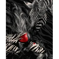 Картина за номерами Дівчина та зебра 40х50 см VA-3426