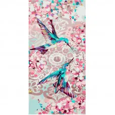 Картина за номерами Strateg ПРЕМІУМ Пара колібрі Strateg розміром 50х25 см (WW045)