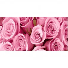 Картина за номерами Strateg ПРЕМІУМ Рожеві троянди Strateg розміром 50х25 см (WW056)