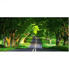 Картина за номерами Strateg ПРЕМІУМ Дорога в тіні дерев Strateg розміром 50х25 см (WW057)