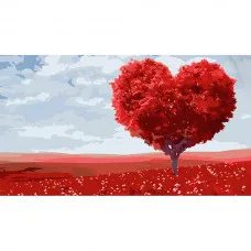 Картина за номерами Strateg Дерево-серце розміром 50х25 см (WW175)
