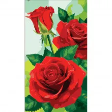 Картина за номерами Strateg Червоні троянди розміром 50х25 см (WW178)