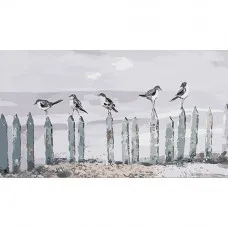 Картина за номерами Strateg Чайки на стовпчиках розміром 50х25 см (WW184)
