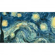 Картина по номерам Strateg Звездная ночь Ван Гога размером 50х25 см (WW201)