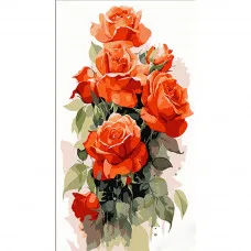 Картина по номерам Strateg Трепетные розы размером 50х25 см (WW215)