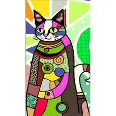 Картина за номерами Strateg Поп-арт кішка розміром 50х25 см (WW229)