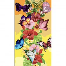 Картина по номерам Strateg Красочные цветы и бабочки размером 50х25 см (WW235)