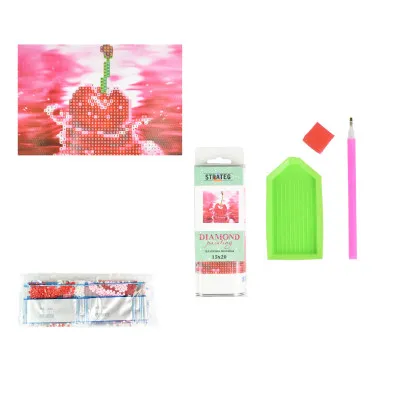 Алмазна мозаїка Strateg ПРЕМІУМ Вишня в водяному відображенні без підрамника розміром 10х15 см (YAB20791) Алмазна мозаїка Strateg ПРЕМІУМ Вишня в водяному відображенні без підрамника розміром 10х15 см (YAB20791)