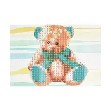 Алмазна мозаїка Strateg ПРЕМІУМ Плюшевий ведмідь без підрамника розміром 10х15 см (YAB21154)