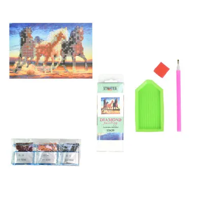 Алмазна мозаїка Strateg ПРЕМІУМ Три граціозних коня без підрамника розміром 10х15 см (YAB24667) Алмазна мозаїка Strateg ПРЕМІУМ Три граціозних коня без підрамника розміром 10х15 см (YAB24667)