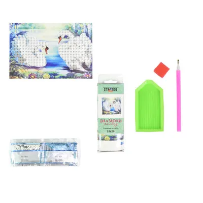 Алмазна мозаїка Strateg ПРЕМІУМ Лебеді на воді без підрамника розміром 10х15 см (YAB26235) Алмазна мозаїка Strateg ПРЕМІУМ Лебеді на воді без підрамника розміром 10х15 см (YAB26235)