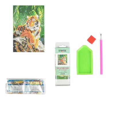 Алмазна мозаїка Strateg ПРЕМІУМ Тигр у своєму владарюванні без підрамника розміром 10х15 см (YAB27430) Алмазна мозаїка Strateg ПРЕМІУМ Тигр у своєму владарюванні без підрамника розміром 10х15 см (YAB27430)