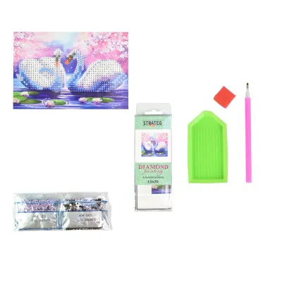 Алмазна мозаїка Strateg ПРЕМІУМ Кохання як у лебедів без підрамника розміром 10х15 см (YAB28575) Алмазна мозаїка Strateg ПРЕМІУМ Кохання як у лебедів без підрамника розміром 10х15 см (YAB28575)