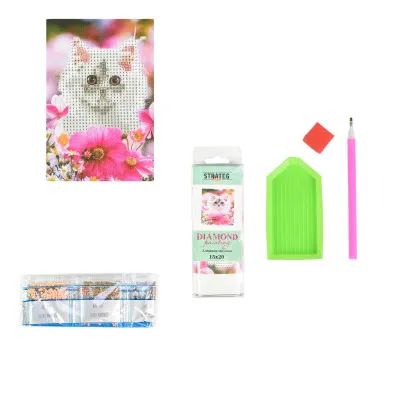 Алмазна мозаїка Strateg ПРЕМІУМ Ласкаве кошеня без підрамника розміром 10х15 см (YAB28622) Алмазна мозаїка Strateg ПРЕМІУМ Ласкаве кошеня без підрамника розміром 10х15 см (YAB28622)