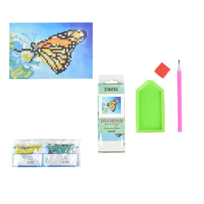Алмазна мозаїка Strateg ПРЕМІУМ Метелик на квітці без підрамника розміром 10х15 см (YAB28657) Алмазна мозаїка Strateg ПРЕМІУМ Метелик на квітці без підрамника розміром 10х15 см (YAB28657)