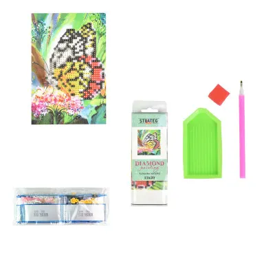 Алмазна мозаїка Strateg ПРЕМІУМ Метелик без підрамника розміром 10х15 см (YAB28689) Алмазна мозаїка Strateg ПРЕМІУМ Метелик без підрамника розміром 10х15 см (YAB28689)